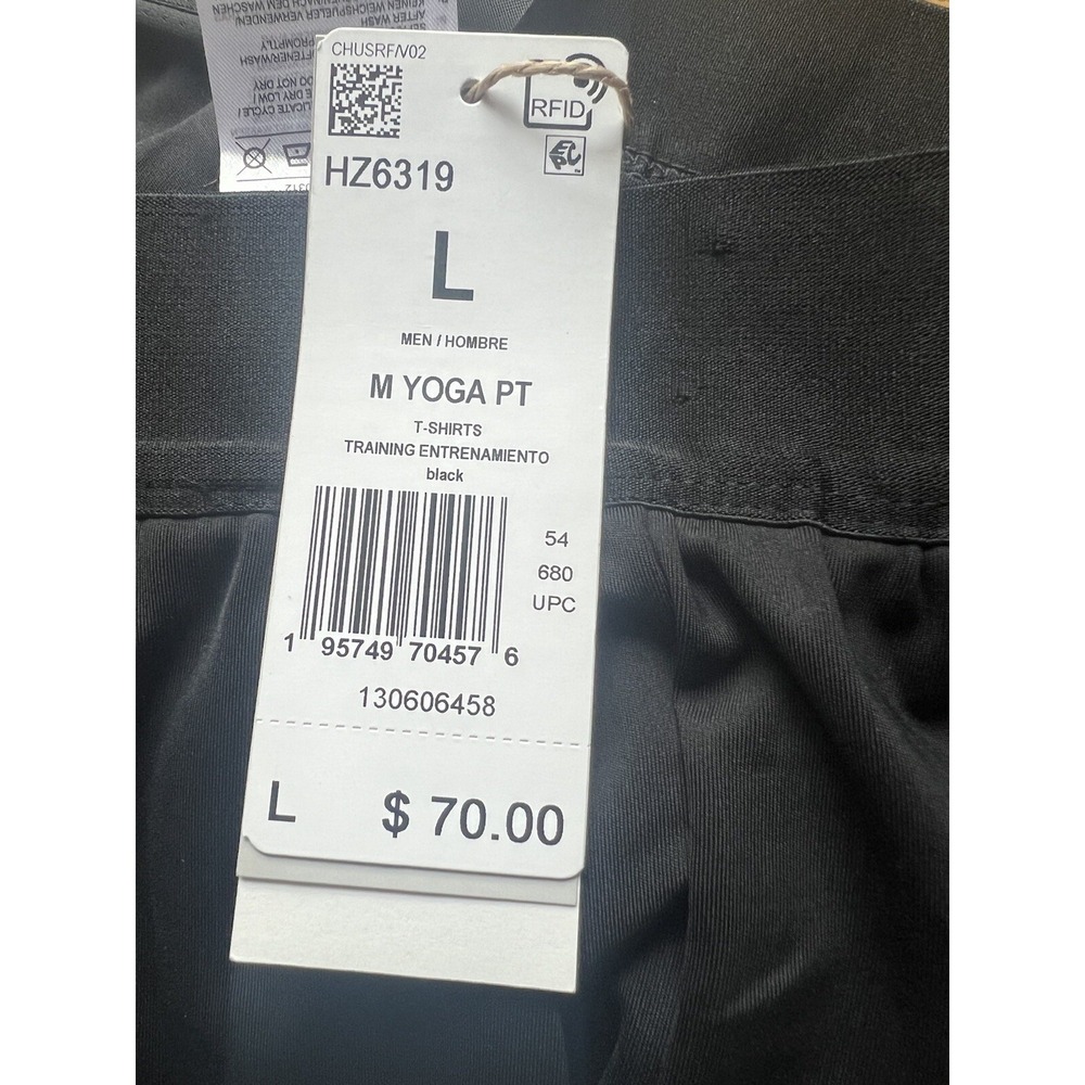 $70 NWT Adidas Aeroready Training Yoga Black Pants Men's Size Large Black HZ6319 - Picture 10 of 15